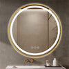 LED Lighted Bathroom Mirror HD Glass Mirror Vanity Makeup AntiFog Dimmable Black