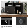 Sideboard Modern Storage Cabinet Cupboard Buffet TV Stand Unit 2 Drawers Black