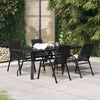 5 Piece Garden Dining Set Black R8I6