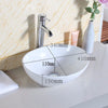 Bathroom Vanity Wash Basin Sink Countertop Oval Curved White Modern 410 x 330mm