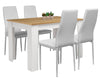 Wood Dining Table and Chairs 4 / 6 Set Pu Leather Seat Kitchen Room Furniture
