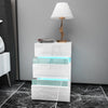 High Gloss 3 Drawers RGB LED Light Bedside Table Nightstand Cabinet Nightstand
