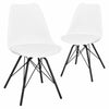 Set of 2 Dining Chair Modern Lounge Chair Makeup Vanity Chair Cushioned PU Seat