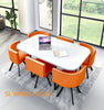 White Wooden Dining Table & 6 Chairs Retro ..