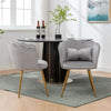 Set of 1/2/4 Velvet Dining Chairs Armchair Accent Chair W/ Gold Metal Legs Gray