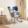 Colorful Rocking Chair Fabric Patchwork Accent Armchair Living Room Fireside