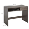 Modern Computer Work Desk Table Study w, Shelf Drawer Writing Station Grey