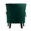 Upholstered Armchair Velvet Fabric Scallop/Button Backrest Lounge Fireside Chair