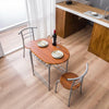 Dining Table and 2 Chairs Set Metal Frame Kitchen Black/Brown/Wo
