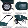 Heavy Duty Plastic Two Wheeled Garden Yard Wheelbarrow Pneumatic Tyre 150KG
