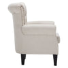 Linen Chesterfield Armchair Rhombic Fabric Upholstered Living Room Lounge Chair