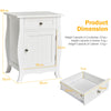 Bedside Table Wooden Nightstand Sofa Side Table w/Drawer & Door Cabinet Modern