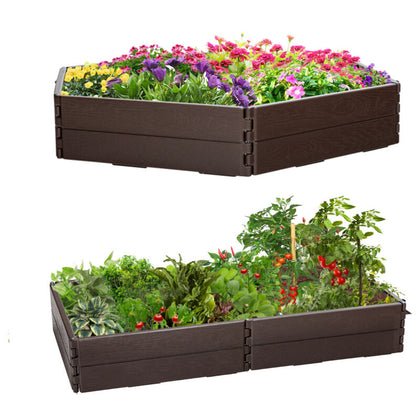 Shape Adjustable Raised Garden Bed Outdoor Planter Box Flower Planting Container