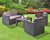 4 Pc Black Lounge Garden Furniture Patio Rattan Design Conversation Set Cushions