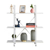 3 Tiers Bookshelf Bookcase Industrial Display Unit Storage Unit White Livingroom