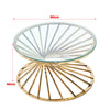 Living Room Coffee Table 80cm Round Tempered Glass Top & Stainless Steel Leg