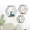Modern Hexagon Metal Wire Wall Shelf Storage Home Office Decor Floating Shelve