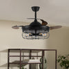 Industrial LED Ceiling Fan Light Kitchen Living Room Fandelier Remote E27 Blubs