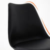 Pair of Dining Chair Faux Leather Black Chair with Soft Seat Dining Room Modern