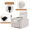 Electric Recliner Chair Sofa TV Armchair with Cup Holder Bluetooth Speaker White