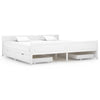 Bed Frame with 4 Drawers White Solid Wood Pine 200x200 F3M2