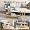 Set of 2 Coffee Nesting Table Set Detachable 2-Tier Sofa Side Table Faux Marble