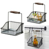 Metal Wire Kitchen Countertop Storage Basket Spice Rack Fruit Vegetable Holder