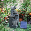 Large 4 Tier Bowl Solar LED Water Feature Outdoor Fountain Garden Patio Decor