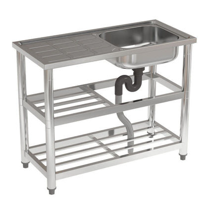 Catering Sink Stainless Steel 1.0 Bowl Commercial Restaurant Kitchen Wash Table