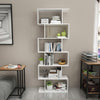 Bookcase Bookshelf Tall Wooden 6 Tier Display Shelf for Living Room Office White