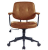 Massage Home Office Chair Faux Leather Adjustable Height Footrest Brown Beige UK