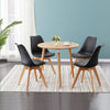 Pair of Dining Chair Faux Leather Black Chair with Soft Seat Dining Room Modern