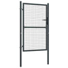 vidaXL Mesh Garden Gate Galvanised Steel 100x225 cm Grey Set