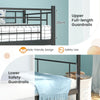 3FT Metal Bunk Bed Single over Single Loft Bed Frame W/ Ladder Safety Guardrail
