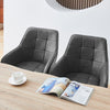 2xSwivel Dining Chairs Grey Faux Leather Padded Seat Dining Room Kitchen