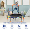 2-in-1 Foldable Kids Fitness Trampoline Height Adjustable Children Tree Swing