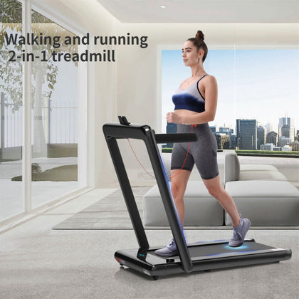 Foldable Electric Treadmill Folding Running Machine Walking Pad LED Home Gym