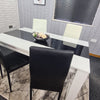 Dining Table Set and 6 4 black white Leather chairs kitchen table set of 4 or 6
