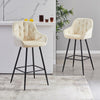 2* Velvet Bar Stools Breakfast Bar stool Pub Chairs Padded Seat Metal Leg CLIPOP