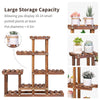 Tiered Wood Plant Stand Vertical Display Flower Pot Shelf Balcony Entryway Porch