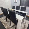 Dining Table Set and 6 4 black white Leather chairs kitchen table set of 4 or 6
