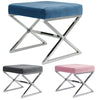 Vanity Stool Chair Velvet Padded Seat Chrome Leg Living Room Bedroom Side Chair