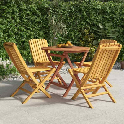 5 Piece Garden Dining Set Solid Wood Teak R0K0