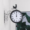 Outdoor Garden Gentral Station Wall Clock Ornament Double Sided Outside Bracket