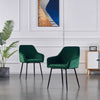 Set of 2/4 Dining Chairs Velvet Padded Seat Metal Legs High Back Chairs Kitchen