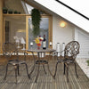 3 Piece Cast Aluminum Garden Table Chairs Set W/ Ice Bucket Outdoor Patio Bistro