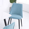 4Pcs Blue Velvet Dining Chairs Kitchen Dinning Room Metal Leg Modern Padded Seat