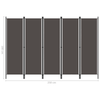 3/4/5/6-Panel Room Divider Folding Partition Privacy Screen Separator 4 Colors