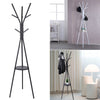 Metal Hat Coat Stand Clothes Storage Rack Umbrella Stand Hanger Hooks With Shelf
