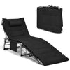 Adjustable Beach Chaise Lounger Deck Chair W/ Soft Mattress & Removable Pillow